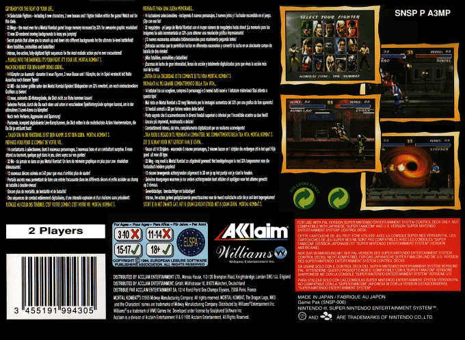 Mortal Kombat 3 — box-2D-back (EU)