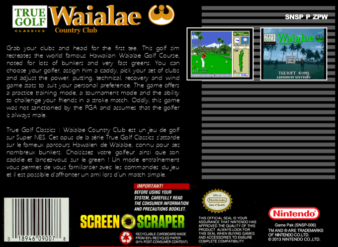True Golf Classics - Waialae Country Club — box-2D-back (SS)