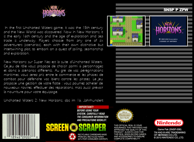 Uncharted Waters 2 - New Horizons — box-2D-back (SS)