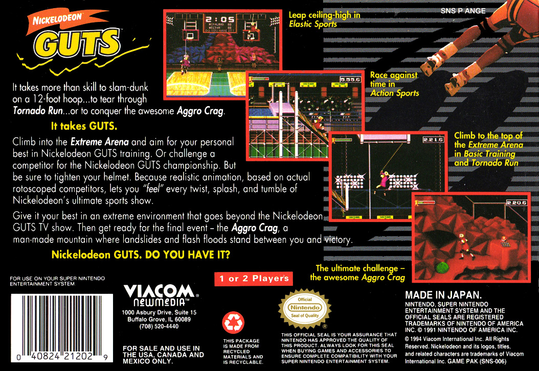Nickelodeon Guts — box-2D-back (US)
