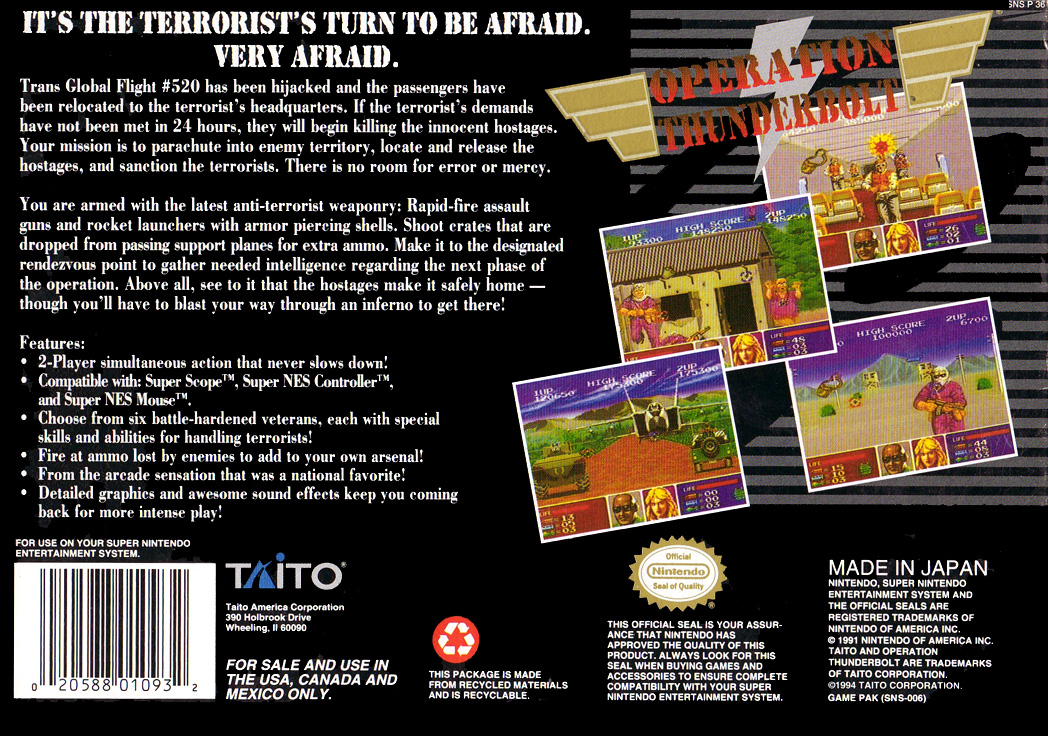 Operation Thunderbolt — box-2D-back (US)
