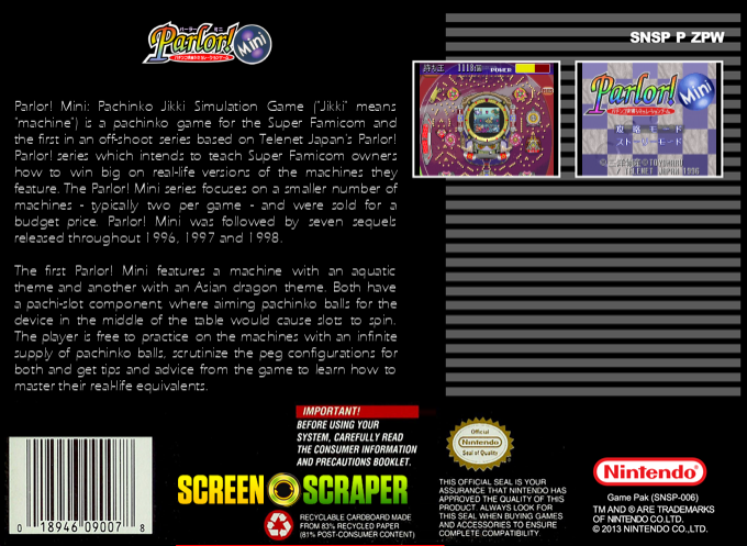 Parlor! Mini - Pachinko Jikki Simulation Game — box-2D-back (SS)