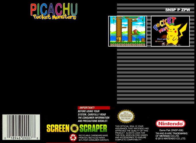 Picachu - Pocket Monsters — box-2D-back (SS)