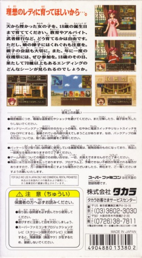 Princess Maker - Legend Of Another World — box-2D-back (JP)