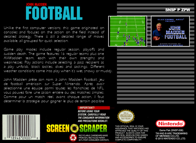John Madden Football — box-2D-back (SS)
