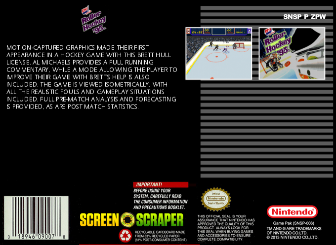 Rhi Roller Hockey '95 — box-2D-back (US)