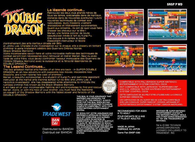 Super Double Dragon — box-2D-back (EU)