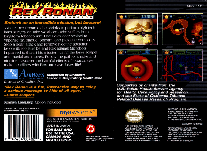Rex Ronan - Experimental Surgeon — box-2D-back (US)
