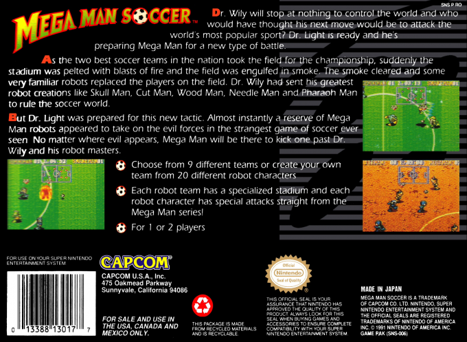 Mega Man Soccer — box-2D-back (US)