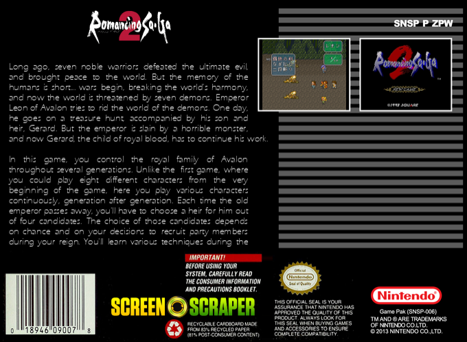 Romancing Saga 2 — box-2D-back (SS)