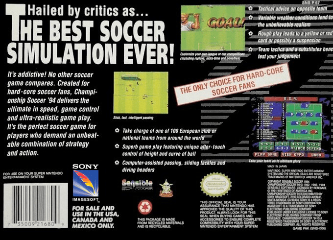 Sensible Soccer - European Champions — box-2D-back (US)