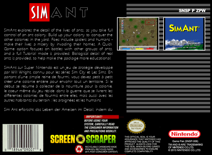Sim Ant - The Electronic Ant Colony — box-2D-back (SS)