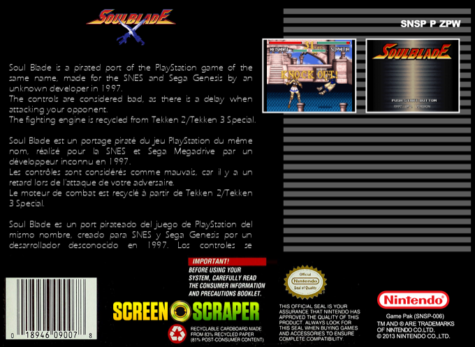 Soul Blade — box-2D-back (SS)