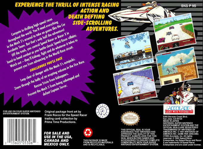Speed Racer In My Most Dangerous Adventures — box-2D-back (US)