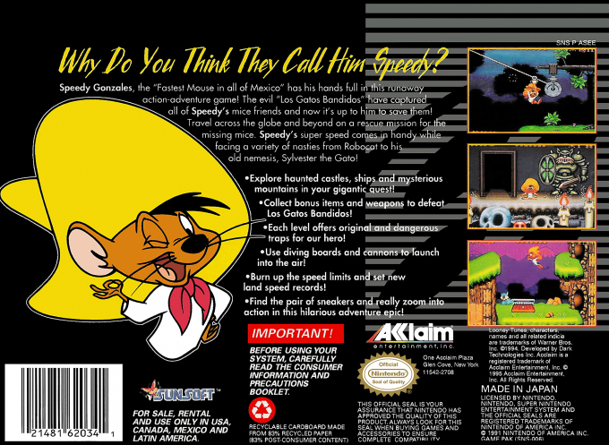 Speedy Gonzales In Los Gatos Bandidos — box-2D-back (US)