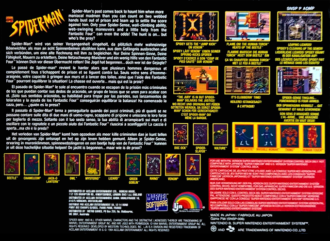 Spider-man — box-2D-back (EU)