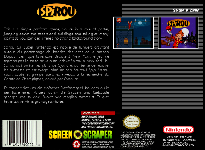 Spirou — box-2D-back (SS)