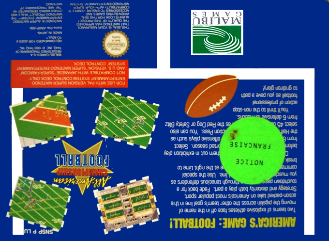 All-american Championship Football — box-2D-back (EU)