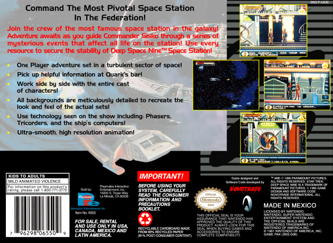 Star Trek - Deep Space Nine - Crossroads Of Time — box-2D-back (US)