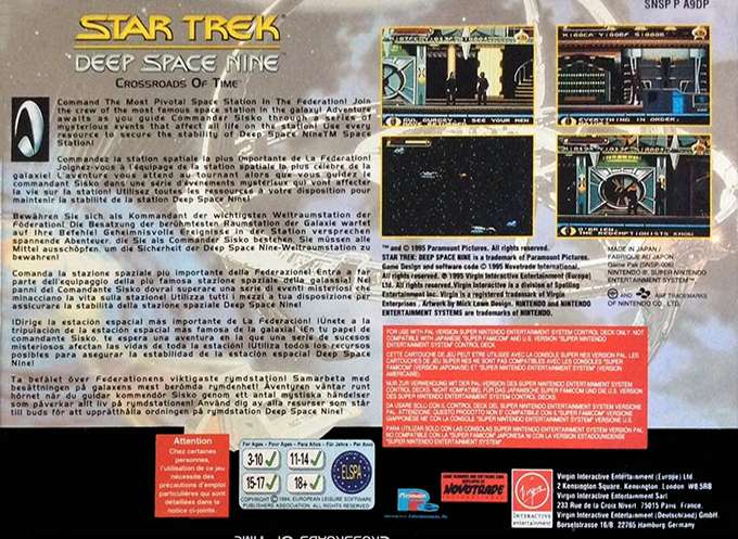 Star Trek - Deep Space Nine - Crossroads Of Time — box-2D-back (EU)