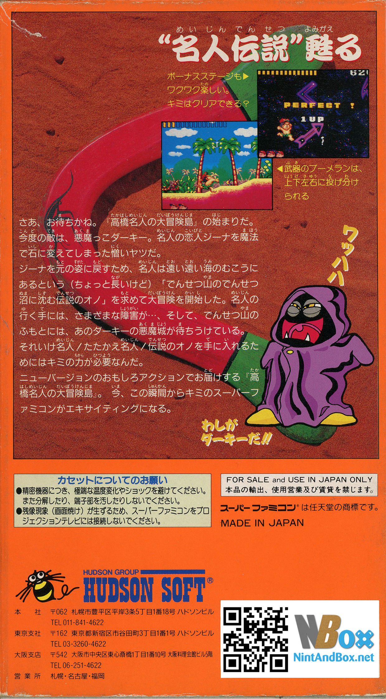 Super Adventure Island — box-2D-back (JP)