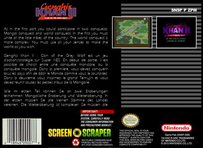 Genghis Khan 2 - Clan Of The Grey Wolf — box-2D-back (SS)