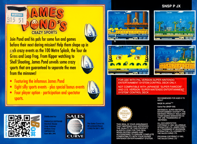 James Pond's Crazy Sports — box-2D-back (EU)