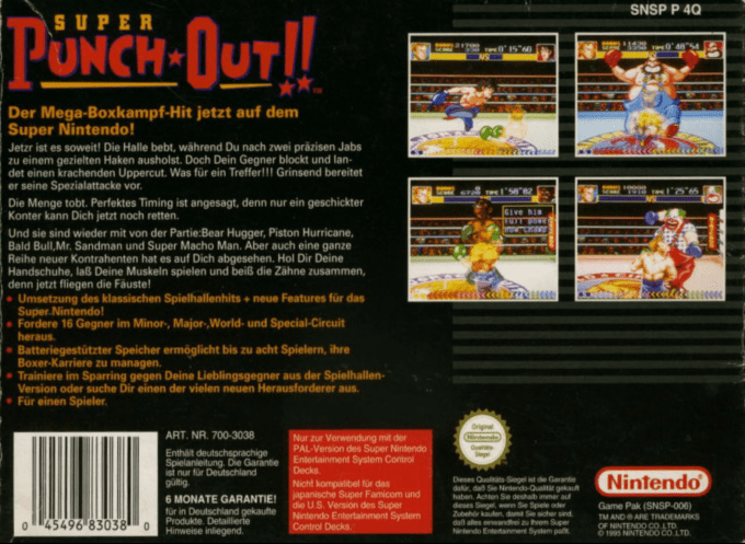 Super Punch-out!! — box-2D-back (DE)