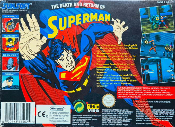 Death And Return Of Superman, The — box-2D-back (DE)