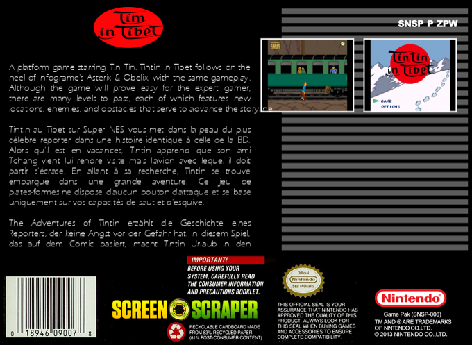 Tintin In Tibet — box-2D-back (SS)