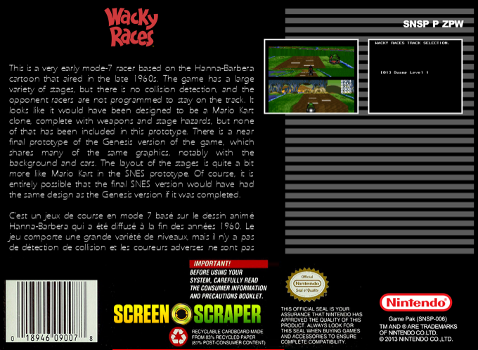 Wacky Races — box-2D-back (SS)