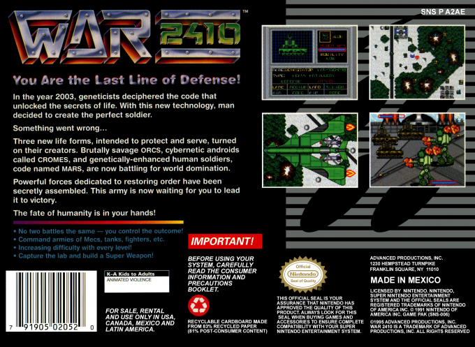 War 2410 — box-2D-back (US)