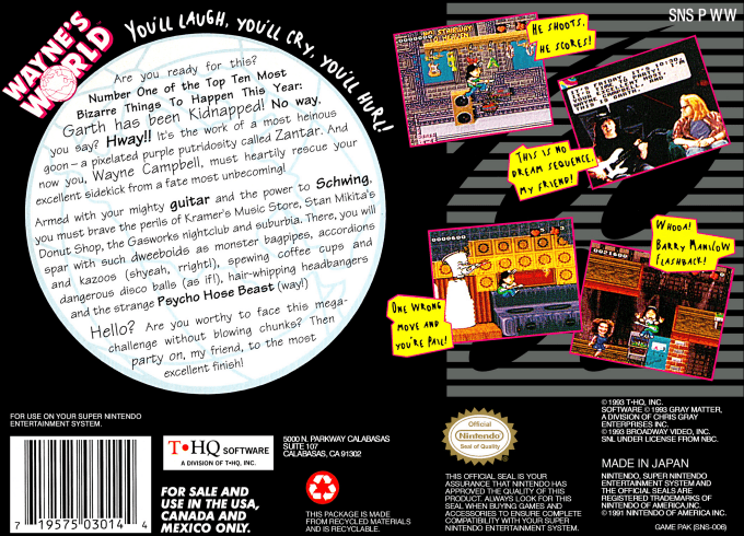 Wayne's World — box-2D-back (US)
