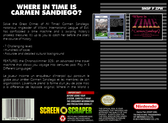 Where In Time Is Carmen Sandiego ? — box-2D-back (SS)