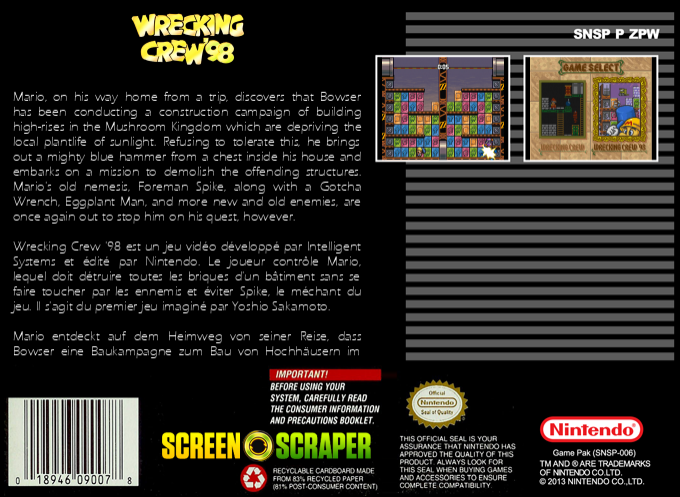 Wrecking Crew '98 — box-2D-back (SS)