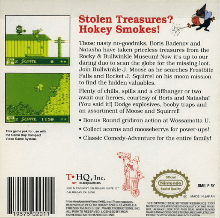 Adventures Of Rocky And Bullwinkle And Friends, The — box-2D-back (US)