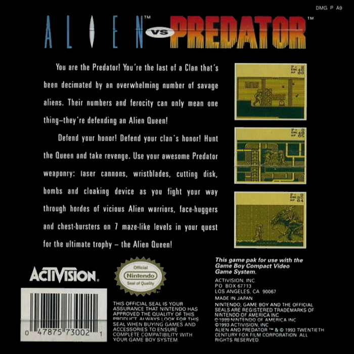 Aliens Versus Predator - The Last of His Clan — box-2D-back (US)