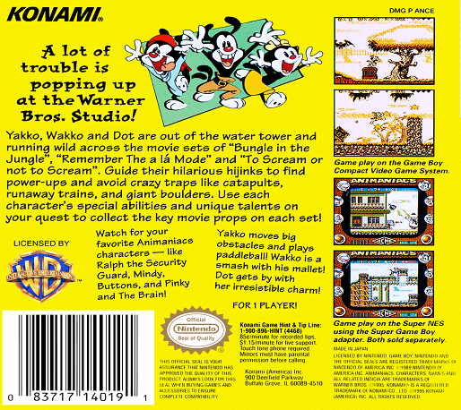 Animaniacs — box-2D-back (US)