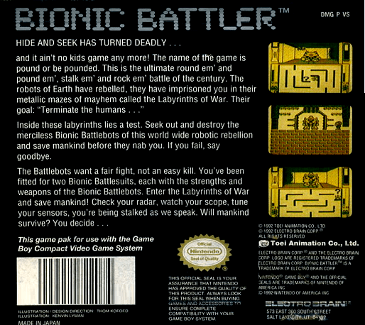 Bionic Battler — box-2D-back (US)