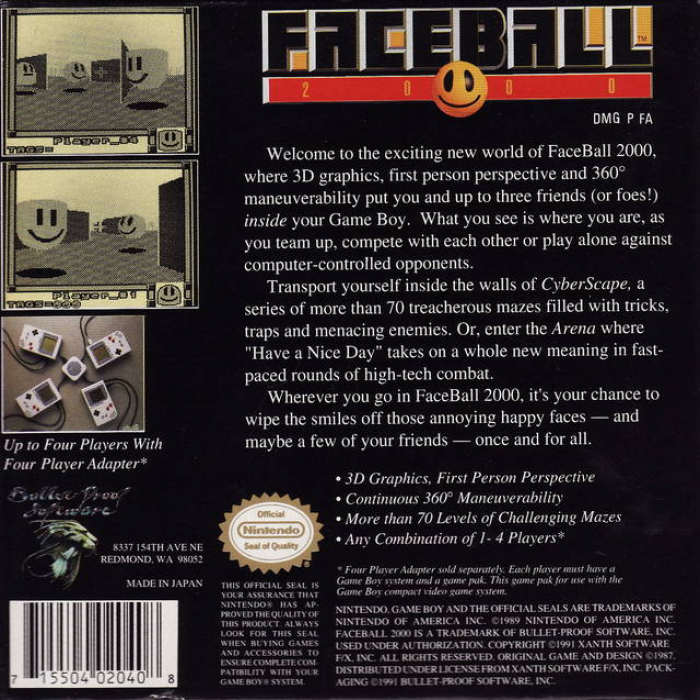 Faceball 2000 — box-2D-back (US)