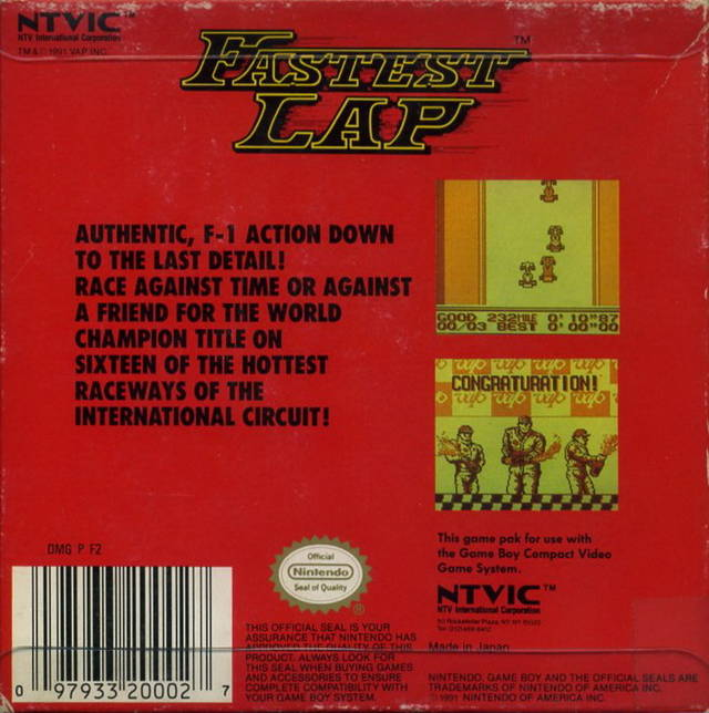 Fastest Lap — box-2D-back (US)