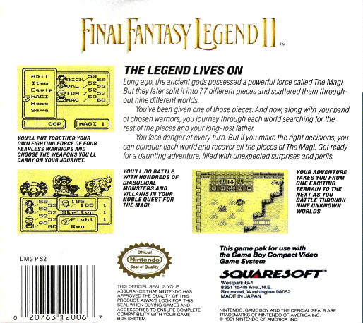 Final Fantasy Legend 2 — box-2D-back (US)