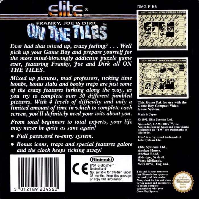 Franky, Joe And Dirk... On The Tiles — box-2D-back (EU)