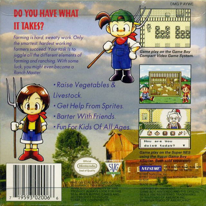 Harvest Moon Gb — box-2D-back (US)