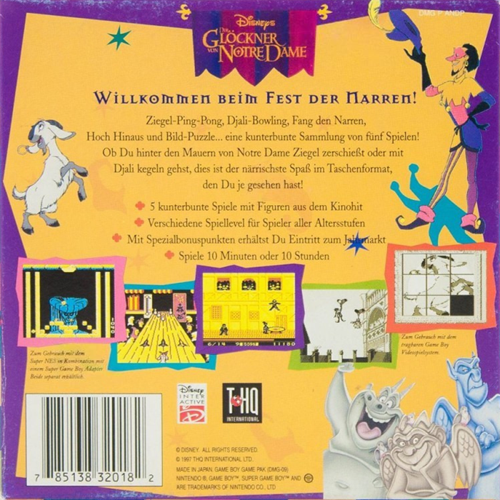 The Hunchback of Notre Dame : 5 Foolishly Fun Tops — box-2D-back (DE)