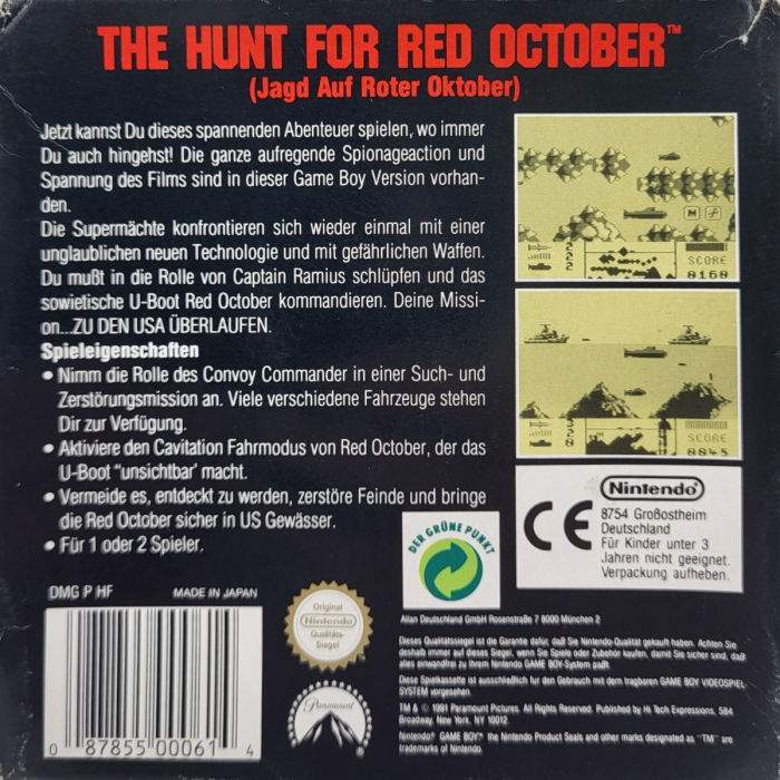 Hunt For Red October, The — box-2D-back (DE)