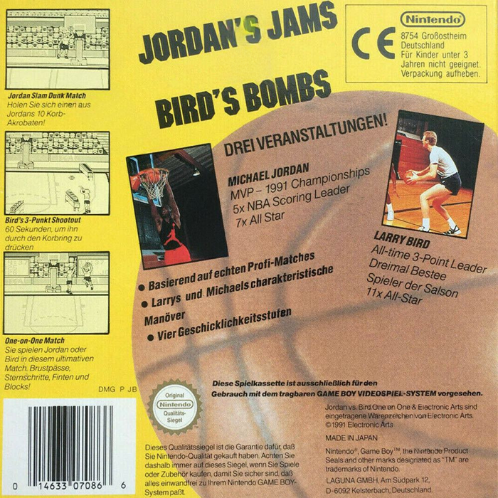 Jordan Vs Bird - One On One — box-2D-back (DE)