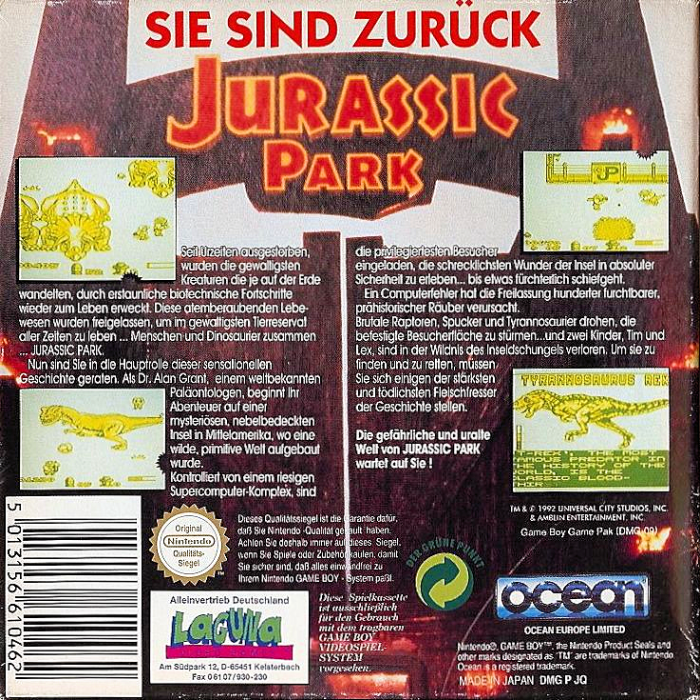 Jurassic Park — box-2D-back (DE)