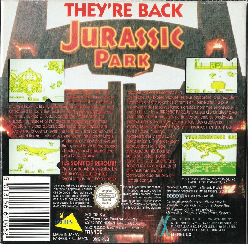 Jurassic Park — box-2D-back (EU)