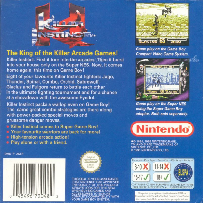 Killer Instinct — box-2D-back (EU)